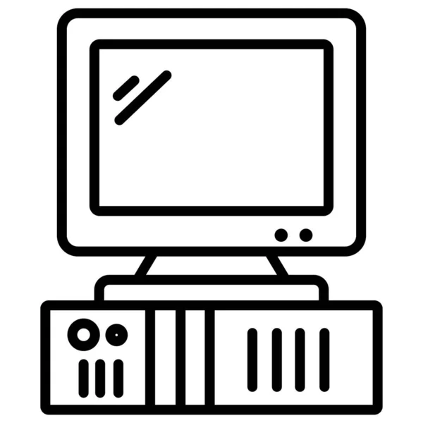 Monitor Computadora Ilustración Simple Vector — Vector de stock