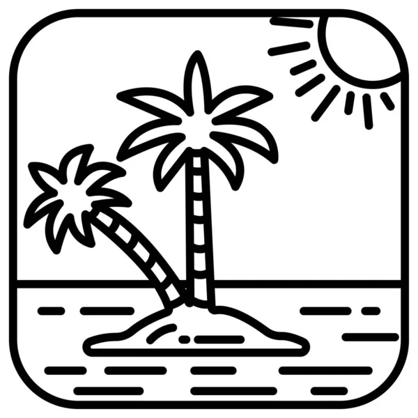 Palmboom Eenvoudig Ontwerp — Stockvector