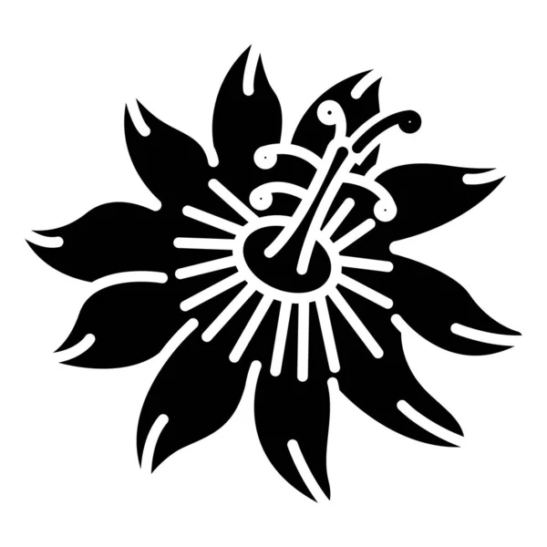 花のアイコン 白黒のイラスト — ストックベクタ
