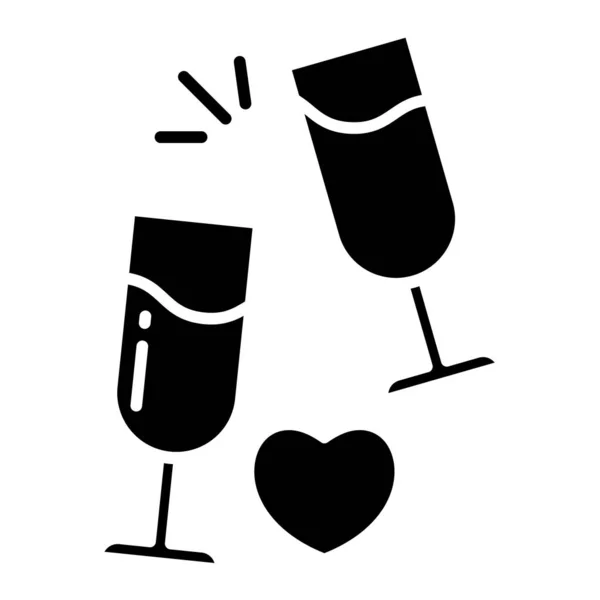 Weinglas Ikone Einfache Illustration Von Champagner Drink Vektorsymbolen Für Webdesign — Stockvektor