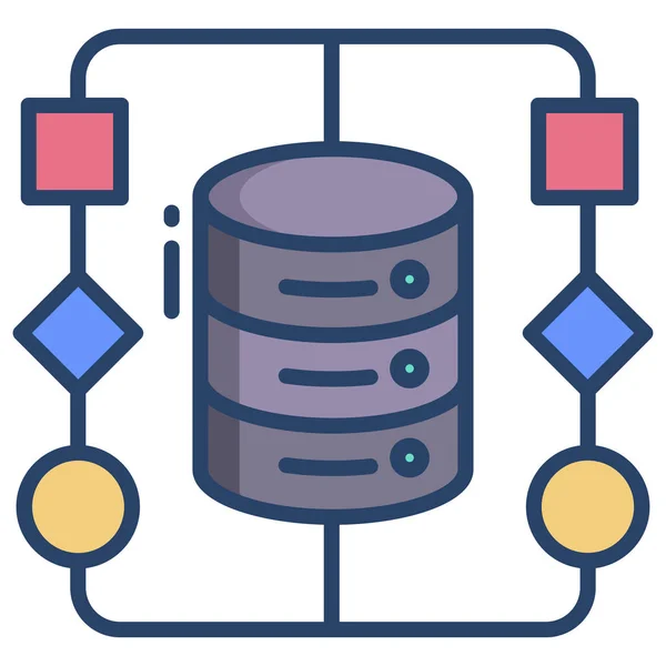 Cloud Datenbank Flaches Symbol Für Web Hosting — Stockvektor