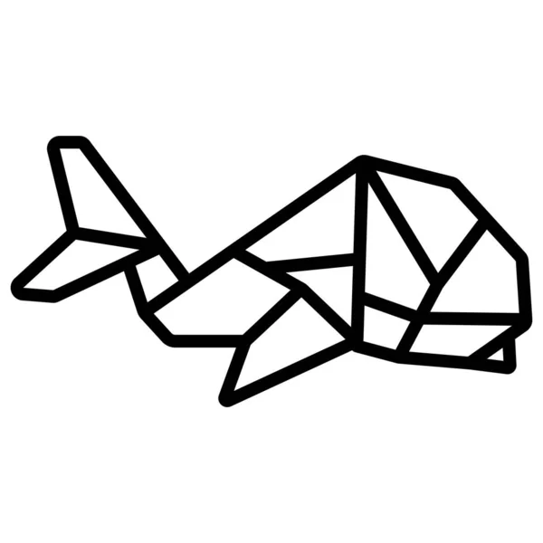 Origami Papel Plano Icono Esquema Ilustración Iconos Vectores Estrellas Para — Vector de stock