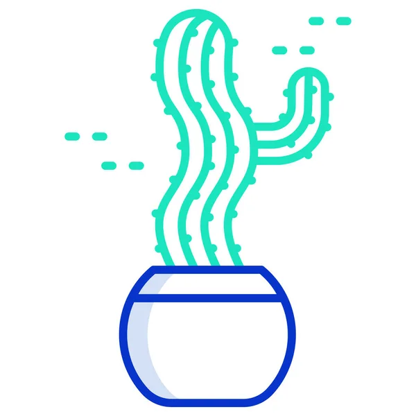 Vektor Ikon Kaktus Isolerad Vit Bakgrund — Stock vektor