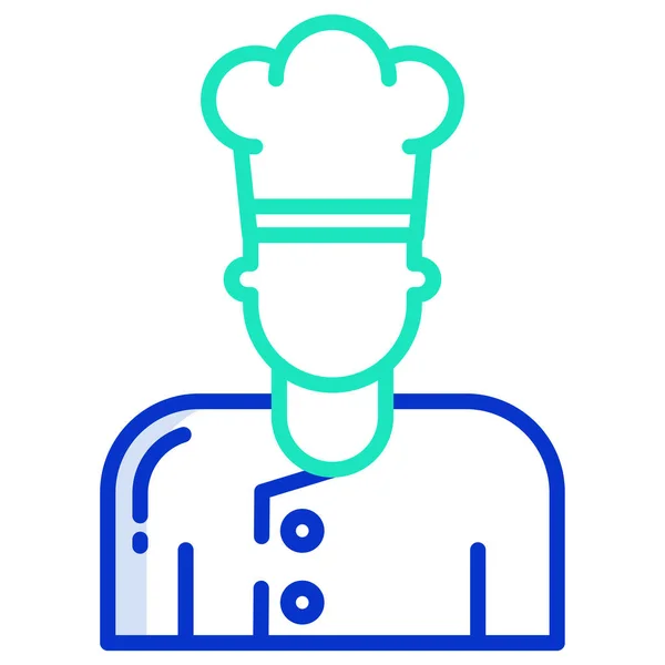 Chef Ícone Web Ilustração Simples — Vetor de Stock