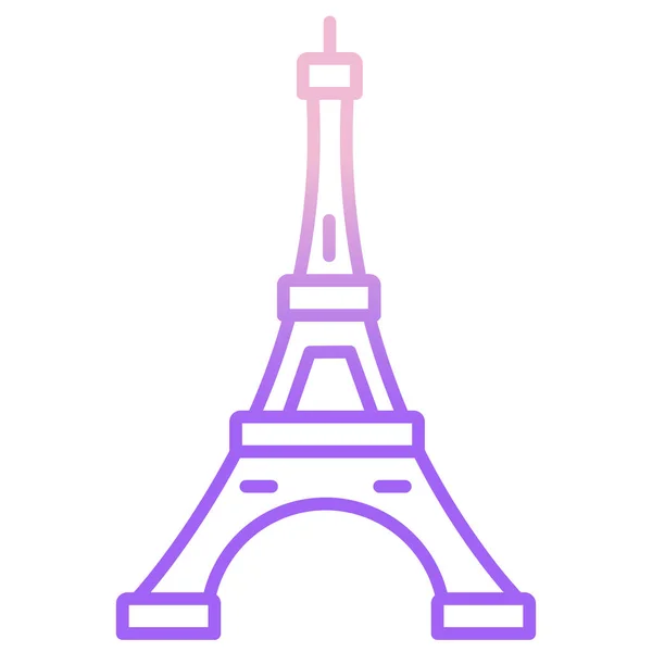 Icona Torre Eiffel Stile Contorno Isolato Sfondo Bianco Simbolo Viaggio — Vettoriale Stock