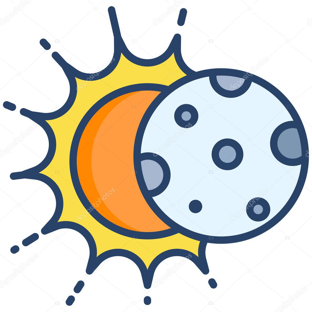 simple vector solar eclipse icon on white background