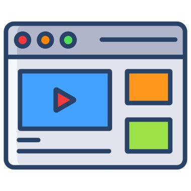 video. Web simgesi vektör illüstrasyonu