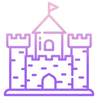 Şato. Web simgesi basit illüstrasyon