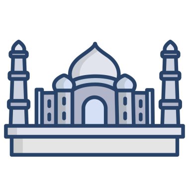 Taj mahal basit kutsal kişilerin resmi, vektör çizim