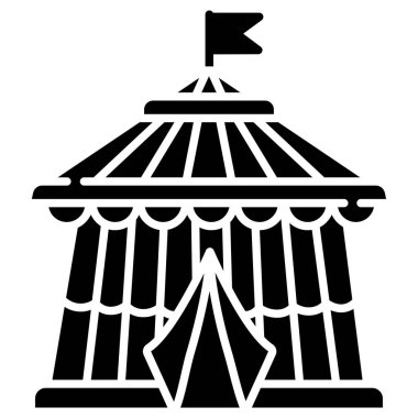 çadır basit simgesi, vektör çizim