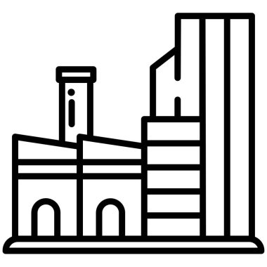 Bina. Web simgesi basit illüstrasyon