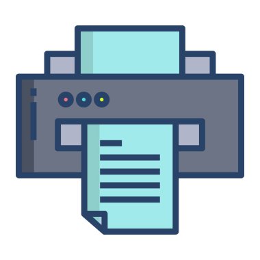 Yazıcı. Web simgesi basit illüstrasyon