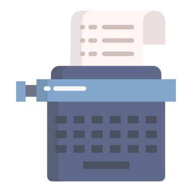 Daktilo web simgesi basit vektör illüstrasyonu