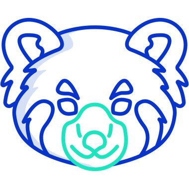 panda web simgesi, vektör illüstrasyonu