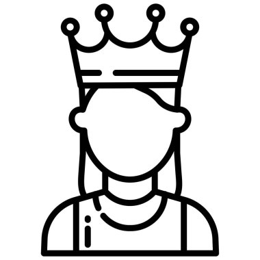 Kadın. Web simgesi basit illüstrasyon