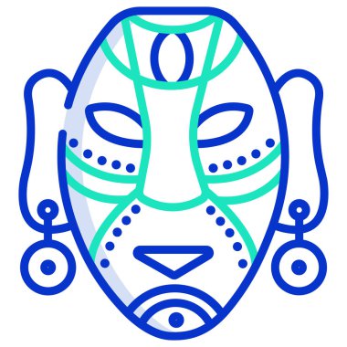 Afrikalı maskesinin vektör illüstrasyonu