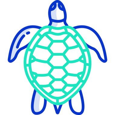 Kaplumbağa simgesi, vektör illüstrasyonu