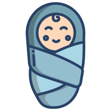 Basit vektör simgesi, Bebek illüstrasyonu 