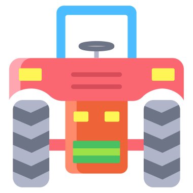 Traktör web simgesi, vektör çizim 