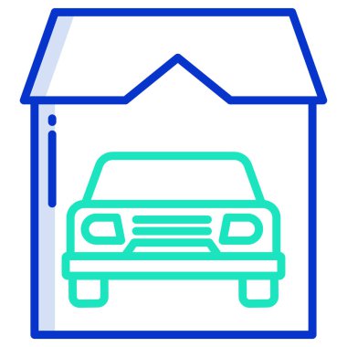 Garaj vektör resimleme arkaplanı 