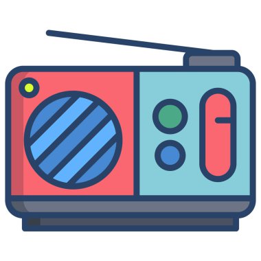 Radyo. Web simgesi basit illüstrasyon 