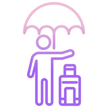 seyahat web simgesi basit vektör çizimi