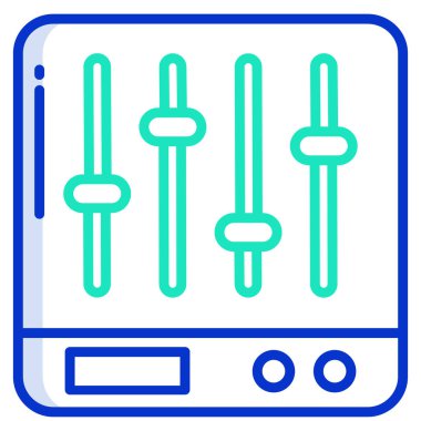 ekolayzır vektör simgesi. biçim düz sembol, mor renk, yuvarlak açılar, beyaz arkaplan