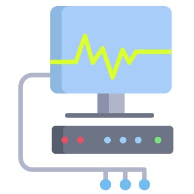 ECG simge tasarımı, vektör illüstrasyonu