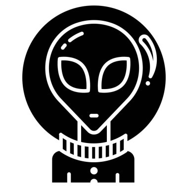 Uzaylı avatar ikonu. vektör illüstrasyonu