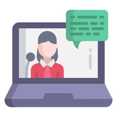 Basit vektör simgesi, laptoop çizimi