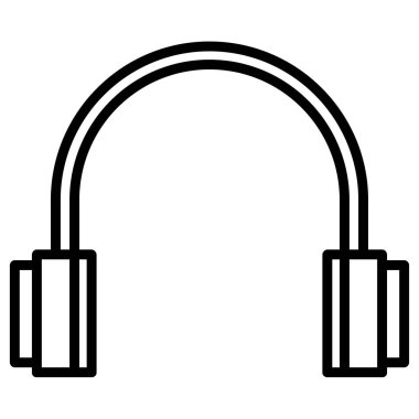 Basit vektör simgesi, kulaklıkların çizimi