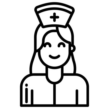 Hemşire Simgesi, Vektör Tıbbi Asistanı İllüstrasyonu