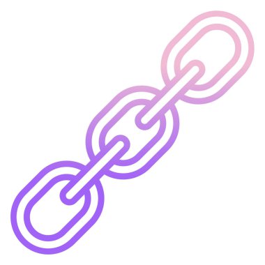 Zincir bağlantı vektör simgesi. düz tasarım biçimi.