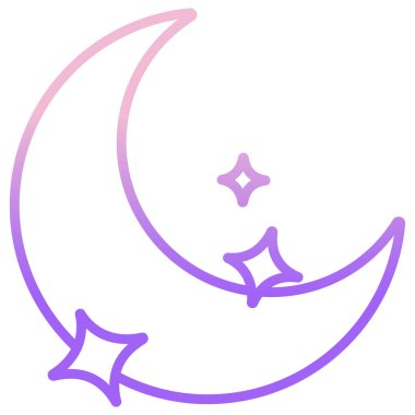 Ay düz vektör simgeleri