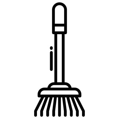 Beyaz arkaplanda basit vektör simgesi süpürülüyor