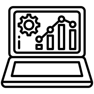 dizüstü bilgisayar simgesi, vektör illüstrasyonu