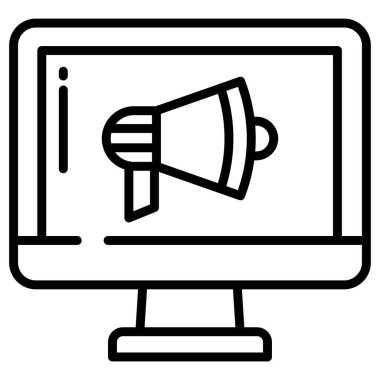 Bilgisayar monitörü web vektör illüstrasyonu