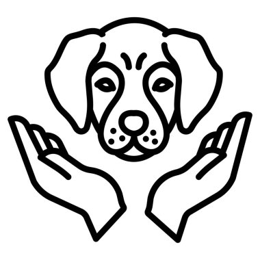 köpek ağı simgesi, vektör illüstrasyonu 