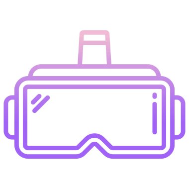 sanal gerçeklik kulaklığı web simgesi basit vektör illüstrasyonu