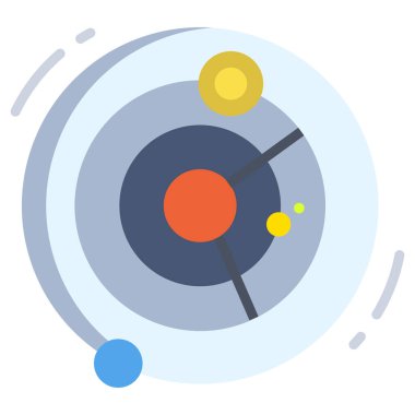 Beyaz arkaplanda basit vektör güneş sistemi simgesi