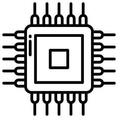 İşlemci. Web simgesi basit illüstrasyon
