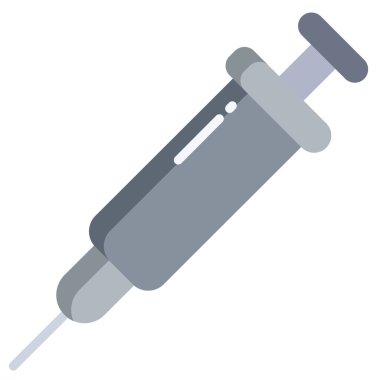 Şırınga Simgesi Vektörü. Doktorlar kötü huylu hastalıkları önlemek ve tedavi etmek için sık sık şırınga kullanırlar..