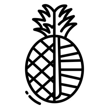 Ananas. Web simgesi basit illüstrasyon