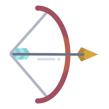 Ok ve yay. Web simgesi basit illüstrasyon