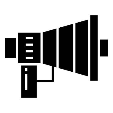 CCTV kamera simgesinin siyah ve beyaz vektör illüstrasyonu