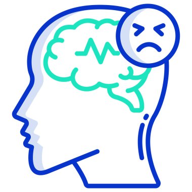 Beyin. Web simgesi basit illüstrasyon