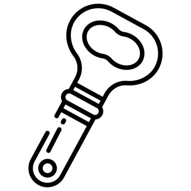 Mutfak gereçleri simgesi. Web tasarımı için anahtar açıcı vektör simgelerinin basit çizimi