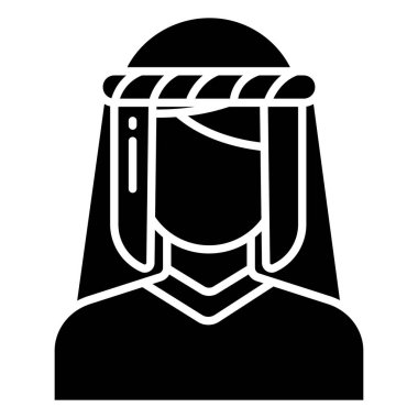 Arap avatar simgesi web vektör illüstrasyonu