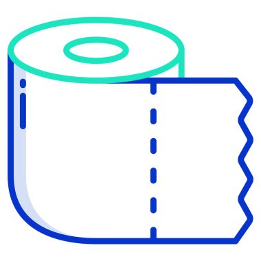 beyaz arkaplanda basit tuvalet kağıdı vektör simgesi