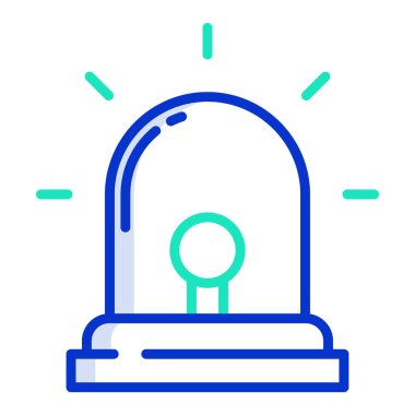 Alarm simgesi vektörü. Alarm sireni işareti. izole edilmiş sınır sembolü çizimi